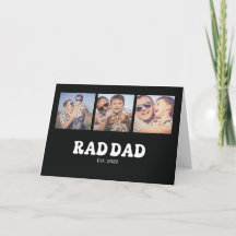 Rad Dad Est. Retro 3 Foto gefaltete Grußkarte