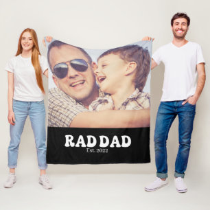 Rad Dad Est. Retro-Foto Fleecedecke
