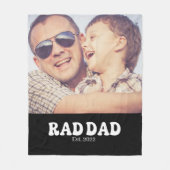 Rad Dad Est. Retro-Foto Fleecedecke (Vorderseite)