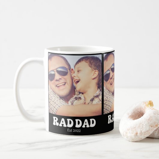Rad Dad Est. Retro-Foto Kaffeetasse (Mit Donut)