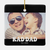 Rad Dad Est. Retro-Foto Keramikornament (Rückseite)