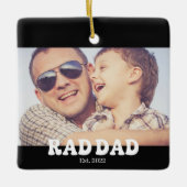 Rad Dad Est. Retro-Foto Keramikornament (Vorderseite)