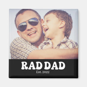 Rad Dad Est. Retro-Foto Magnet