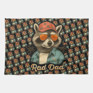 Rad Dad Lustiger Glücklicher Vatertag Vintage Geschirrtuch