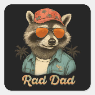 Rad Dad Lustiger Glücklicher Vatertag Vintage Quadratischer Aufkleber