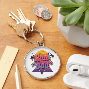 Rad Dad – Retro 80er Neon-Stil für coole Väter Schlüsselanhänger
