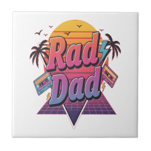 Rad Dad – Retro 80er Neon Style für coole Väter Fliese