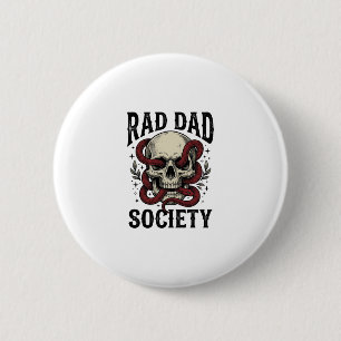 Rad Dad Society Vintage-Totenkopf-Schlangen-Shirt- Button