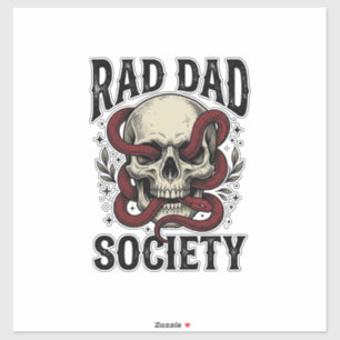 Rad Dad Society Vintage-Totenkopf-Schlangenshirt-D Aufkleber