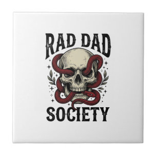 Rad Dad Society Vintage-Totenkopf-Schlangenshirt-D Fliese
