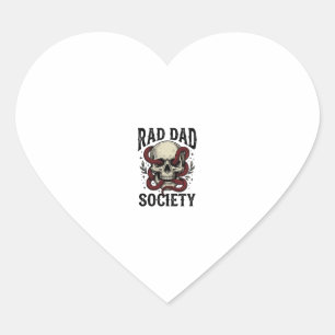 Rad Dad Society Vintage-Totenkopf-Schlangenshirt-D Herz-Aufkleber