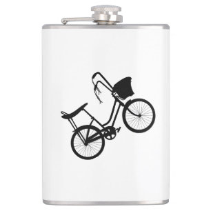 Rad der 80er Jahre (schwarz) Flachmann