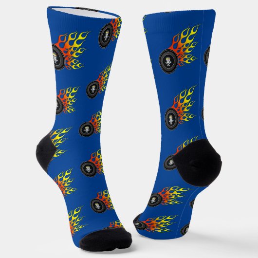 Rad der Flammen-Mechanik Socken (Gewinkelt)