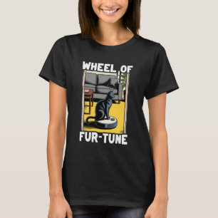 Rad der Fur-Tune-Katze auf Roboter-Staubsauger-Kat T-Shirt