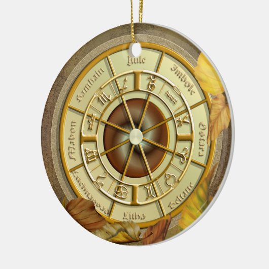 Rad der Jahr-runden Verzierung Keramik Ornament (Links)