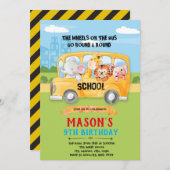 Rad der Tiere auf Buseinladung Dankeskarte (Vorne/Hinten)