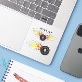 Rad des Flammenmechanismus Aufkleber (Laptop mit iPhone)