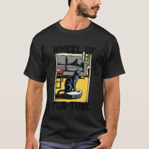 Rad des Glücks Robot Staubsauger Lustige Katze T-Shirt