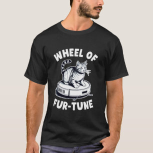 Rad des Glücks Robot Staubsauger Lustige Katze T-Shirt