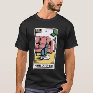 Rad des Glücks-Roboter-Staubsauger Lustiges Tarot T-Shirt