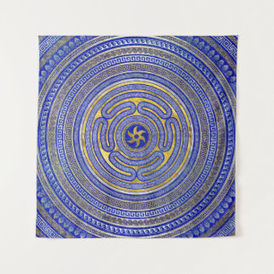 Rad des griechischen Schlüsselschmucks Wandteppich