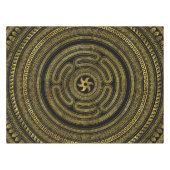 Rad des griechischen Schlüsselschwarz und Gold Tischdecke (Vorderseite (Horizontal))