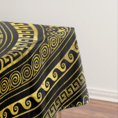 Rad des griechischen Schlüsselschwarz und Gold Tischdecke (Beispiel)