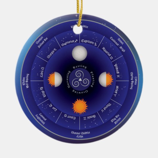 Rad des Jahres Keramik Ornament (Vorne)