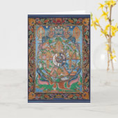 Rad des Lebens Mandala Grußkarte Karte (Gelbe Blume)