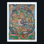 Rad des Lebens Mandala Poster<br><div class="desc">Über Mandalas Mandala ist ein Sanskrit-Wort, das "Kreis" bedeutet. In den buddhistischen und hinduistischen religiösen Traditionen nimmt ihre heilige Kunst oft eine mandalanische Form an. Die Grundform der meisten hinduistischen und buddhistischen Mandalas ist ein Quadrat mit vier Toren, der einen Kreis mit einem Mittelpunkt enthält. Jedes Tor ist in Form...</div>