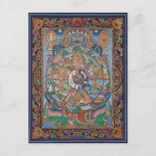 Rad des Lebens Mandala Postkarte