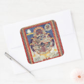 Rad des Lebens tibetische buddhistische Kunst Quadratischer Aufkleber (Umschlag)