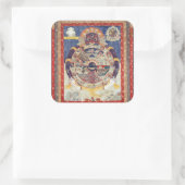 Rad des Lebens tibetische buddhistische Kunst Quadratischer Aufkleber (Tasche)