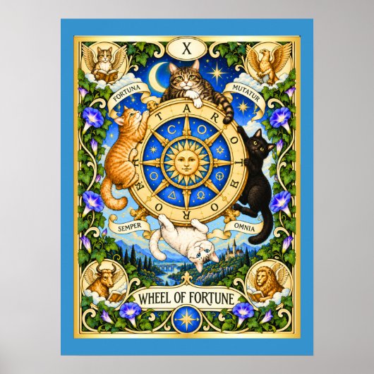 Rad des Schicksals Katze Tarot - Zyklen des Wandel Poster (Vorne)