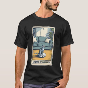 Rad des Schicksals Tarotkarte Katze Roboter Staubs T-Shirt