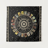 Rad des Zodiaks, Astrologie-Diagramm und der Major Wandteppich (Vorderseite)