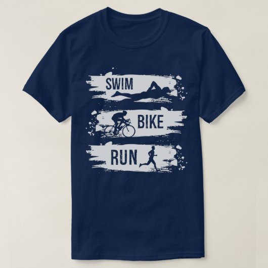 Rad fahren Rad fahren Triathlon schwimmen 2 T-Shirt (Design vorne)
