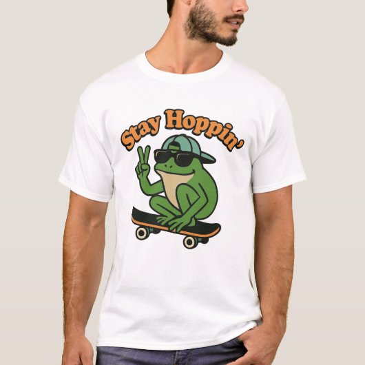 Rad Frog on a Skateboard T-Shirt Chill Vibes Only (Vorderseite)