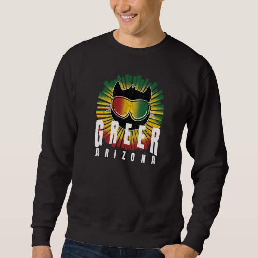 Rad Greer AZ Reggae Kitty Cat w Jamaican Ski Goggl Sweatshirt (Vorderseite)
