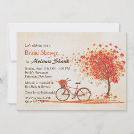 Rad Herbst Ahornbaum Rustikales Brautparty Einladung