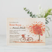 Rad Herbst Ahornbaum Rustikales Brautparty Einladung (Stehend Vorderseite)