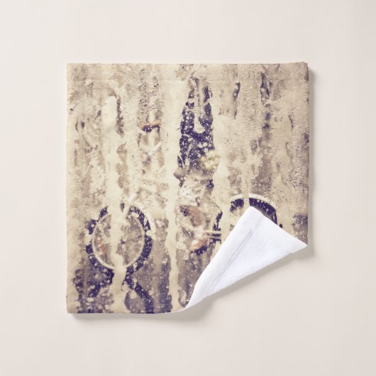 Rad im Regen Badhandtuch Set (Waschlappen)