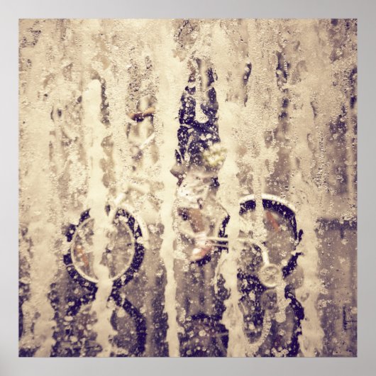 Rad im Regen Poster (Vorne)