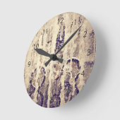 Rad im Regen Runde Wanduhr (Winkel)