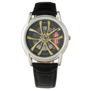 Rad-Kanten, die gelbes Schwarzes CX530 laufen Armbanduhr