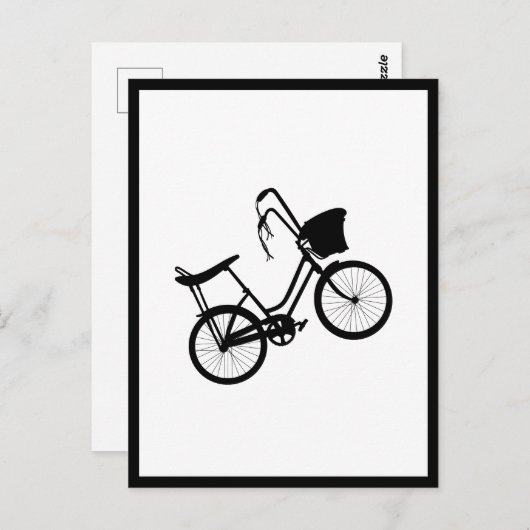 Rad-Karte der 80er Jahre (schwarz) Postkarte (Vorne/Hinten)