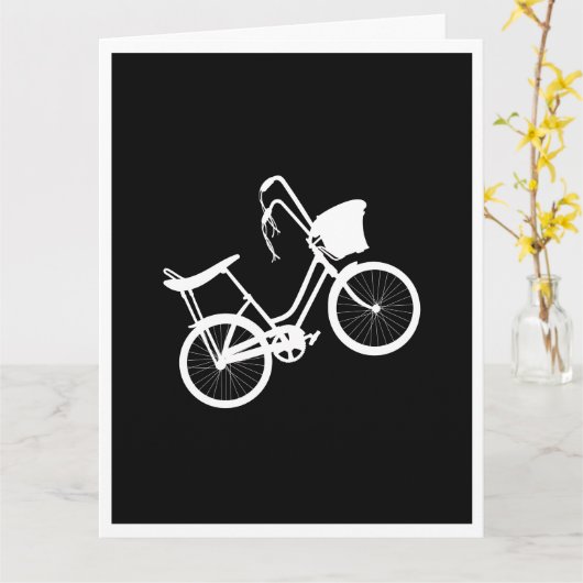 Rad-Karte der 80er Jahre (weiß) Karte (Gelbe Blume)