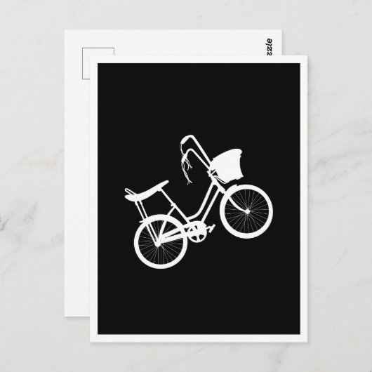 Rad-Karte der 80er Jahre (weiß) Postkarte (Vorne/Hinten)