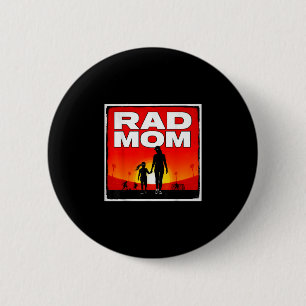 Rad mama Mutter und Tochter Fußballmutter Sonnenun Button