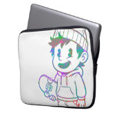 Rad Orange: Skater Boy Retro Laptopschutzhülle (Vorderseite Links)